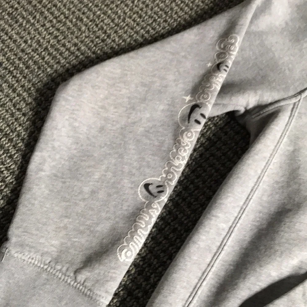 Nike Gray Hoodie with‎ Smiley Face Graphics